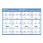 AT-A-GLANCE Horizontal Reversible/Erasable Wall Planner, 48 x 32, White/Blue Sheets, 12-Month (Jan to Dec): 2024