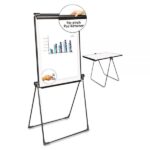 Universal Foldable Double-Sided Dry Erase Easel, Two Configurations, 29 x 41, White Surface, Black Plastic Frame