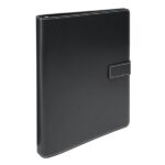 Classic Style Magnetic Strap 3-Ring Binder, 1-1/2" Round Rings, Black