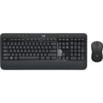 Logitech MK540 Advanced Wireless Keyboard and Mouse Combo for Windows, 2.4 GHz Unifying USB-Receiver, Multimedia Hotkeys, 3-Year Battery Life, for PC, Laptop - USB Wireless RF Keyboard - Black - USB Wireless RF Mouse - Optical - 1000 dpi - 3 Button - Scroll Wheel - QWERTY - Black - Media Player, Calculator, On/Off Switch, Battery Hot Key(s) - Symmetrical - AA - Compatible with Desktop Computer for PC - 1 Pack - TAA Compliance