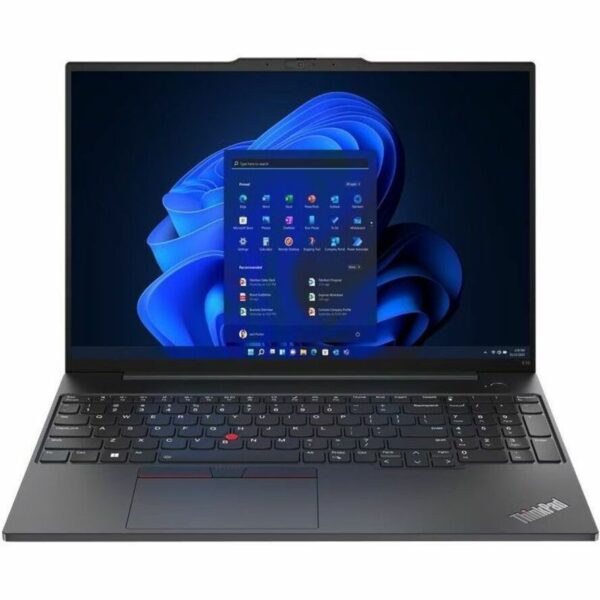 Lenovo ThinkPad E16 Gen 1 21JN0073US 16" Notebook - WUXGA - 1920 x 1200 - Intel Core i7 13th Gen i7-1355U Deca-core (10 Core) 1.70 GHz - 16 GB Total RAM - 8 GB On-board Memory - 512 GB SSD - Graphite Black - Intel Chip - Windows 11 Pro - Intel Iris Xe Graphics - In-plane Switching (IPS) Technology - English Keyboard - Front Camera/Webcam - IEEE 802.11ax Wireless LAN Standard - EPEAT Gold Compliance
