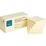 Yellow Repositionable Adhesive Notes, 3" x 3", Square, Yellow, Repositionable, Solvent-free Adhesive, 12 / Pack