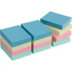 Premium Plain Pastel Adhesive Notes, 1.50" x 2", Rectangle, Unruled, Pastel, Self-adhesive, Repositionable, Solvent-free Adhesive, 12 / Pack