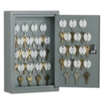 7125011515435 SKILCRAFT Locking Key Cabinet, 30-Key, Steel, Gray, 8 x 2.63 x 12.25
