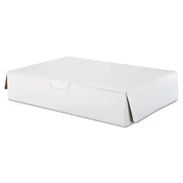 Tuck-Top Bakery Boxes, 19 x 14 x 4, White, Paper, 50/Carton