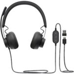 Logitech Zone Headset - Stereo - USB Type C - Wired - 32 Ohm - 20 Hz - 16 kHz - Over-the-head - Binaural - Circumaural - 6.23 ft Cable - Uni-directional, Omni-directional Microphone - TAA Compliance