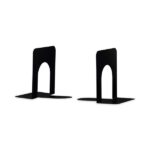 Officemate Steel Bookends, Nonskid, 4.75 x 5.13 x 5, Black, 1 Pair