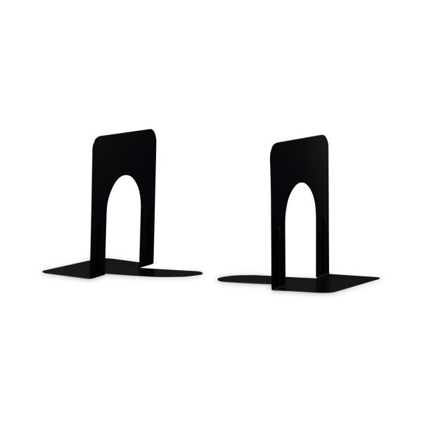16-2.jpg Officemate Steel Bookends, Nonskid, 4.75 x 5.13 x 5, Black, 1 Pair - Image 1