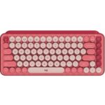 Logitech POP Keys Wireless Mechanical Keyboard with Customizable Emoji Keys - Wireless Connectivity - Bluetooth - 32.81 ft - 4 Emoji Hot Key(s) - Computer, Tablet, Smartphone - Windows, Mac, Android - Mechanical Keyswitch - AAA Battery Size Supported - Heartbreaker