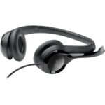 Logitech Padded H390 USB Headset - Stereo - USB - Wired - 20 Hz - 20 kHz - Over-the-head - Binaural - Circumaural - 8 ft Cable - Noise Cancelling Microphone - Black, Silver - RoHS, TAA, WEEE Compliance