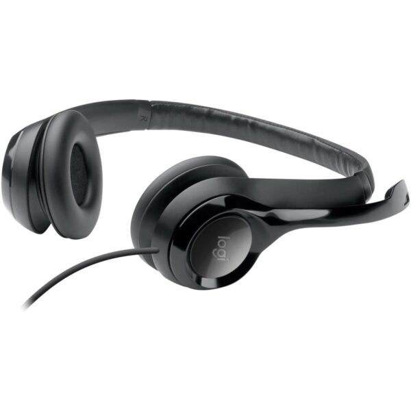 Logitech Padded H390 USB Headset - Stereo - USB - Wired - 20 Hz - 20 kHz - Over-the-head - Binaural - Circumaural - 8 ft Cable - Noise Cancelling Microphone - Black, Silver - RoHS, TAA, WEEE Compliance