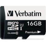 16GB Premium microSDHC Memory Card with Adapter, UHS-I V10 U1 Class 10 - 16GB - TAA Compliance
