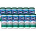 Clorox Disinfecting Wipes, 7" x 8", Fresh Scent, 35 Wipes Per Tub, Box Of 12 Tubs