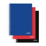 Spiral Poly Notebook, 7" x 4-1/2", 1 Subject, College Ruled, 100 Sheets, Assorted Colors (No Color Choice), Pack Of 3