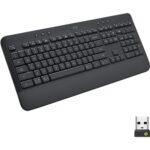 Logitech Signature K650 Wireless Comfort Keyboard - Wireless Connectivity - Bluetooth/RF - 32.81 ft - PC, Mac - AA Battery Size Supported - Graphite - TAA Compliance