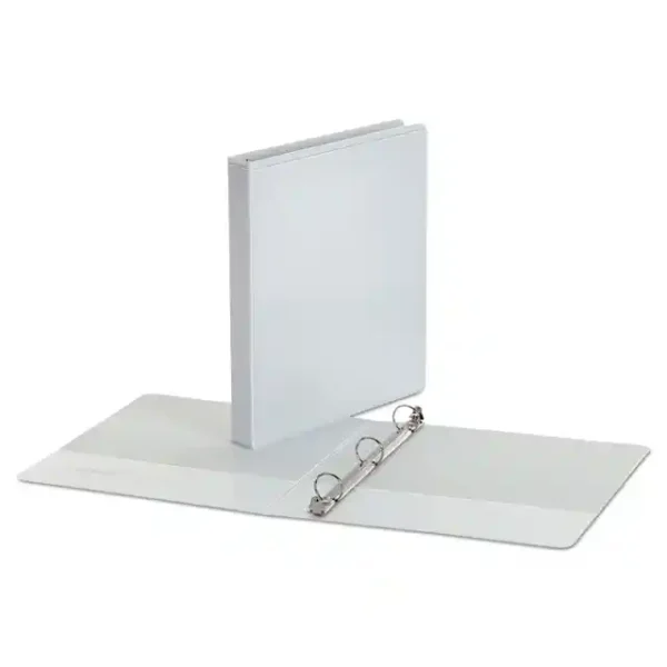 Round Ring Economy Vinyl View Binder, 1" Capacity, White