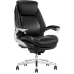 Serta iComfort i6000 Ergonomic Bonded Leather High-Back Executive Chair, Black/Silver
