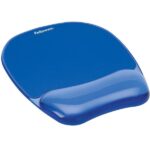 Fellowes Gel Crystals Mouse Pad With Wrist Rest, 1"H x 7.94"W x 9.25"D, Blue