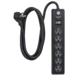 GE 6-Outlet Surge Protector, 6' Cord, Black