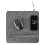 Allsop Powertrack Plush Wireless Charging Mouse Pad with Wrist Rest, 11.8 x 11.6, Gray