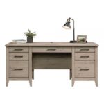 Sauder Summit Station 66"W Executive Computer Desk, Laurel Oak