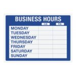 Cosco Static Cling "Business Hours" Sign Kit, 10" x 14", Blue
