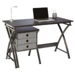 X-Cross 48"W Computer Desk With File Cabinet, Black