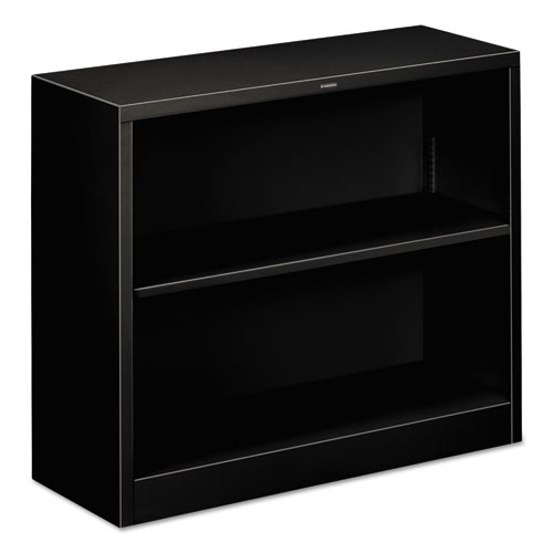 5.jpeg Metal Bookcase, Two-Shelf, 34.5w x 12.63d x 29h, Black - Image 1
