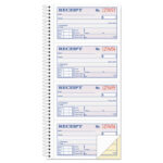 2-Part Receipt Book, Two-Part Carbonless, 4.75 x 2.75, 4 Forms/Sheet, 200 Forms Total
