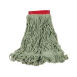 Rubbermaid Commercial Super Stitch Blend Mop Heads, Cotton/Synthetic, Green, Large