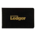 National Four-Ring Ledger Binder Kit with A-Z Index, Black Cover, 8.5 x 5 Debit-Credit-Balance Sheets, 100 Sheets/Book