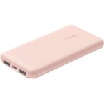 Belkin BOOST↑CHARGE Power Bank - For iPhone, AirPod, Smartphone, iPad, USB Type A Device, USB Type C Device - Lithium Ion (Li-Ion) - 10000 mAh - 3 x - Rose Gold
