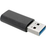 Tripp Lite by Eaton USB 3.0 Adapter Converter USB-A to USB Type C M/F USB-C - 1 x Type A Male USB - 1 x Type C Female USB - Nickel Connector - Gold Contact - Black - TAA Compliance