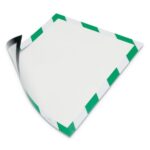 Durable DURAFRAME Security Magnetic Sign Holder, 8.5 x 11, Green/White Frame, 2/Pack