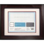 Plastic Photo/Document Frame, 11" x 14", Matted For 8-1/2" x 11", Black Cherry