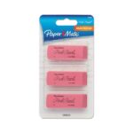 Paper Mate Pink Pearl Erasers, Medium, Pack Of 3