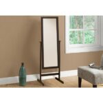 Mirror, Full Length, Standing, Floor, 60" Rectangular, Dressing, Bedroom, Brown Wood, Contemporary, Modern