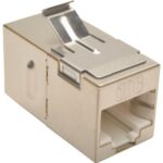 Tripp Lite Cat6a Straight-Through Modular Shielded In-Line Snap-In Coupler (RJ45 F/F) - 1 x RJ-45 Network Female - 1 x RJ-45 Network Female - Gold Contact - Silver - TAA Compliant - TAA Compliance