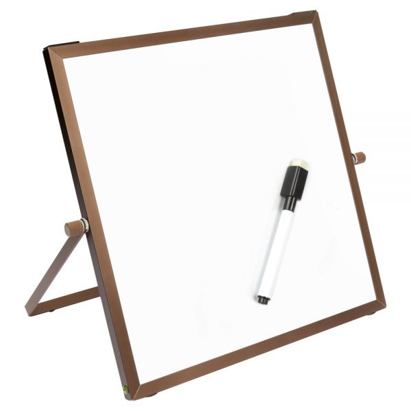 70-2.jpg Magnetic Table-Top Dry-Erase Board, 10" x 10", Dark Bronze Aluminum Frame - Image 1