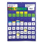 Carson-Dellosa Education Complete Calendar and Weather Pocket Chart, 51 Pockets, 26 x 37.25, Blue