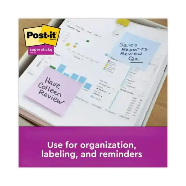 Recycled Notes in Wanderlust Pastel Collection Colors, Cabinet Pack, 3" x 3", 70 Sheets/Pad, 24 Pads/Pack