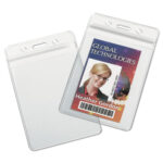 8455016485710 SKILCRAFT Resealable Badge Holder, Clear, 25/Box