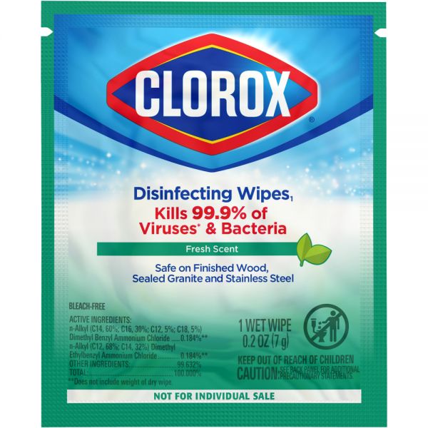 8-3.jpg Clorox Disinfecting Wipes, 7" x 7-1/4", Fresh Scent, Pack Of 900 Wipes - Image 1