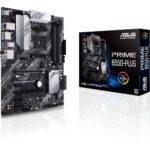 Asus Prime B550-PLUS Desktop Motherboard - AMD B550 Chipset - Socket AM4 - ATX - 128 GB DDR4 SDRAM Maximum RAM - DIMM, UDIMM - 4 x Memory Slots - Gigabit Ethernet - HDMI - DisplayPort - 6 x SATA Interfaces