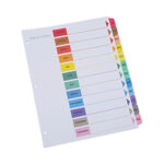Write and Erase Big Tab Durable Plastic Dividers, 3-Hole Punched, 8-Tab, 11 x 8.5, Assorted, 1 Set