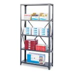 Safco Commercial Steel Shelving Unit, Five-Shelf, 36w x 12d x 75h, Dark Gray