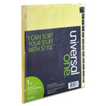 Deluxe Preprinted Simulated Leather Tab Dividers with Gold Printing, 12-Tab, Jan. to Dec., 11 x 8.5, Buff, 1 Set
