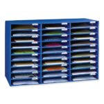 Pacon 70% Recycled Corrugated Mail Box, 30 Slots, Blue