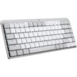 Logitech MX Mechanical Mini for Mac Wireless Illuminated Performance Keyboard - Low-Profile Performance Switches - Tactile Quiet Keys - Backlit, Bluetooth - USB-C - Apple, iPad - Pale Grey - TAA Compliance