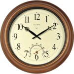AcuRite 18-inch Atomic Metal Copper Outdoor Clock with Thermometer - Analog - Atomic - Metal Case - Thermometer - Copper Finish